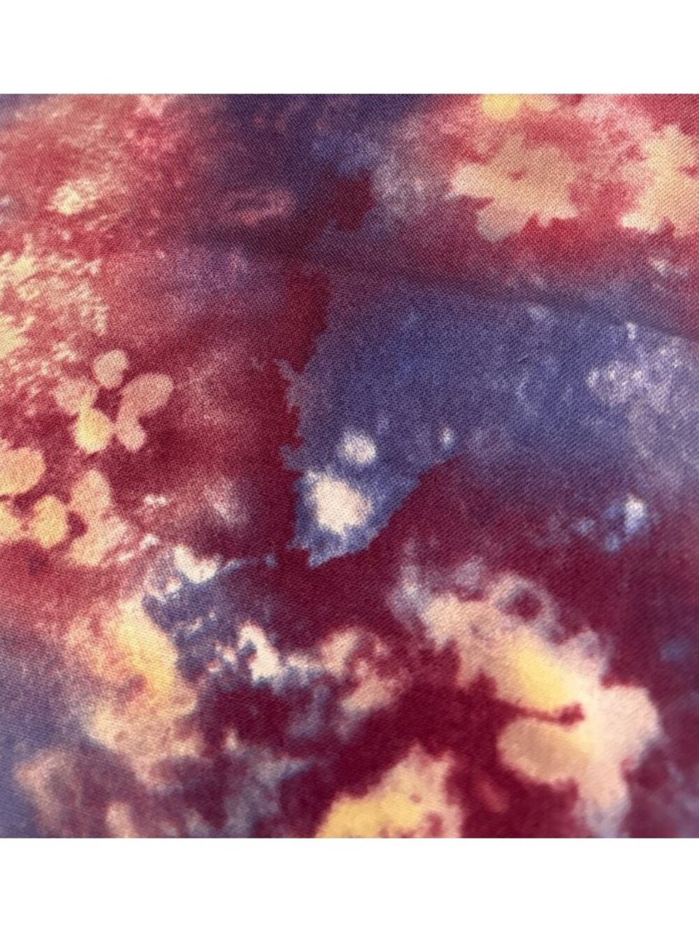 Floral Tie-Dye Cotton Fabric Piece 18x34" Multicolor DIY Sewing - Picture 9 of 12